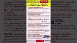 IMPORTANT Job Interview Questions &amp; Answers | Guaranteed Interview Success 💼🔥#jobinterviewquestions