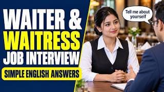 Waiter &amp; Waitress Job Interview Questions and Answers 2026 | Simple English Conversation